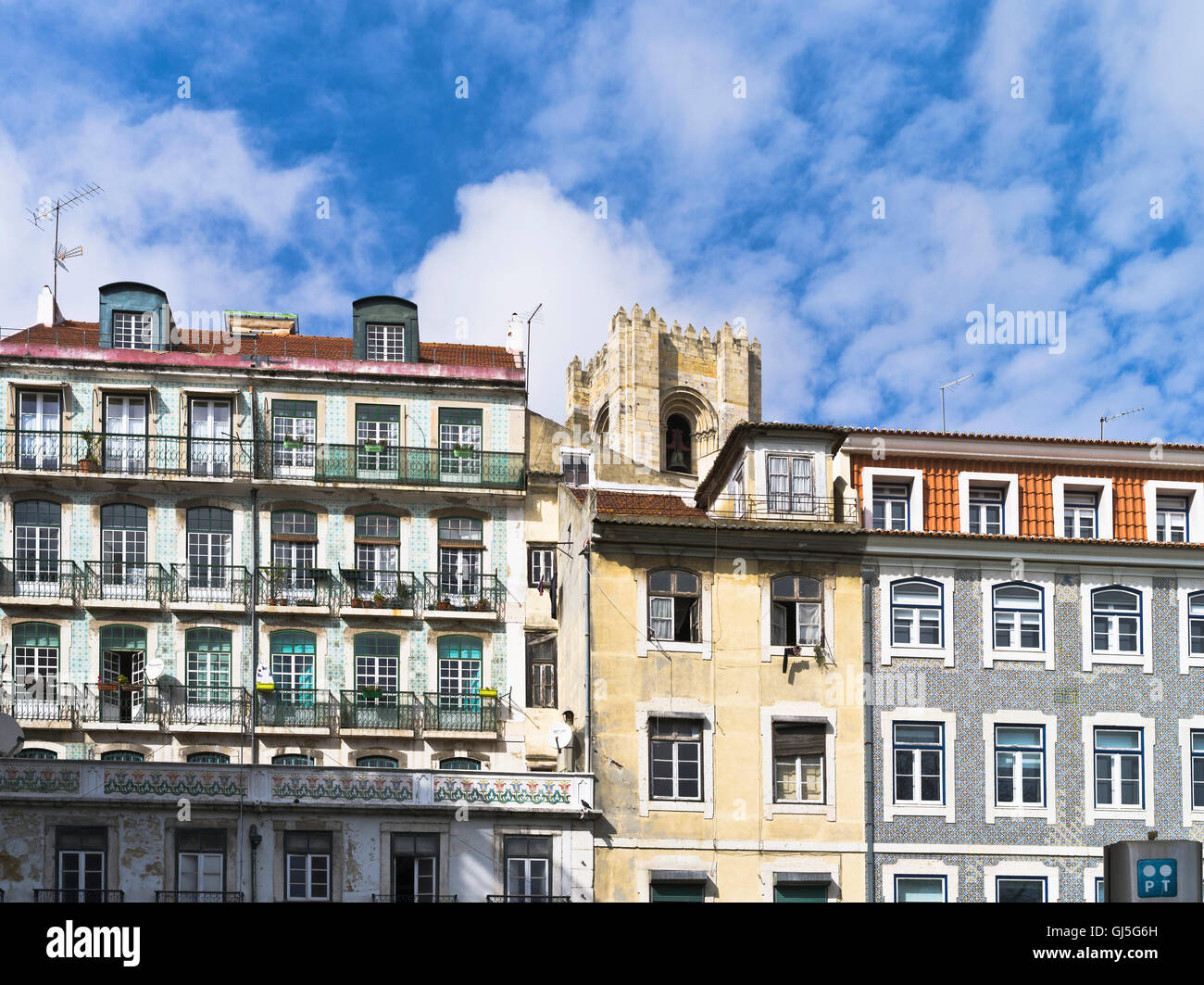 Dh Lisbonne Portugal Lisbonne appartements bâtiments ville lisboa Banque D'Images