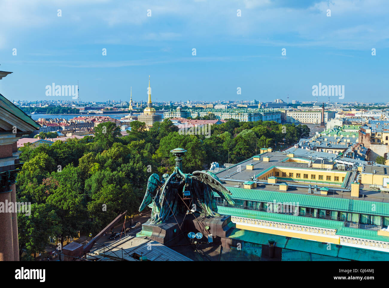 Vue aérienne de la cathédrale Isaac, Saint Petersburg, Russie Banque D'Images