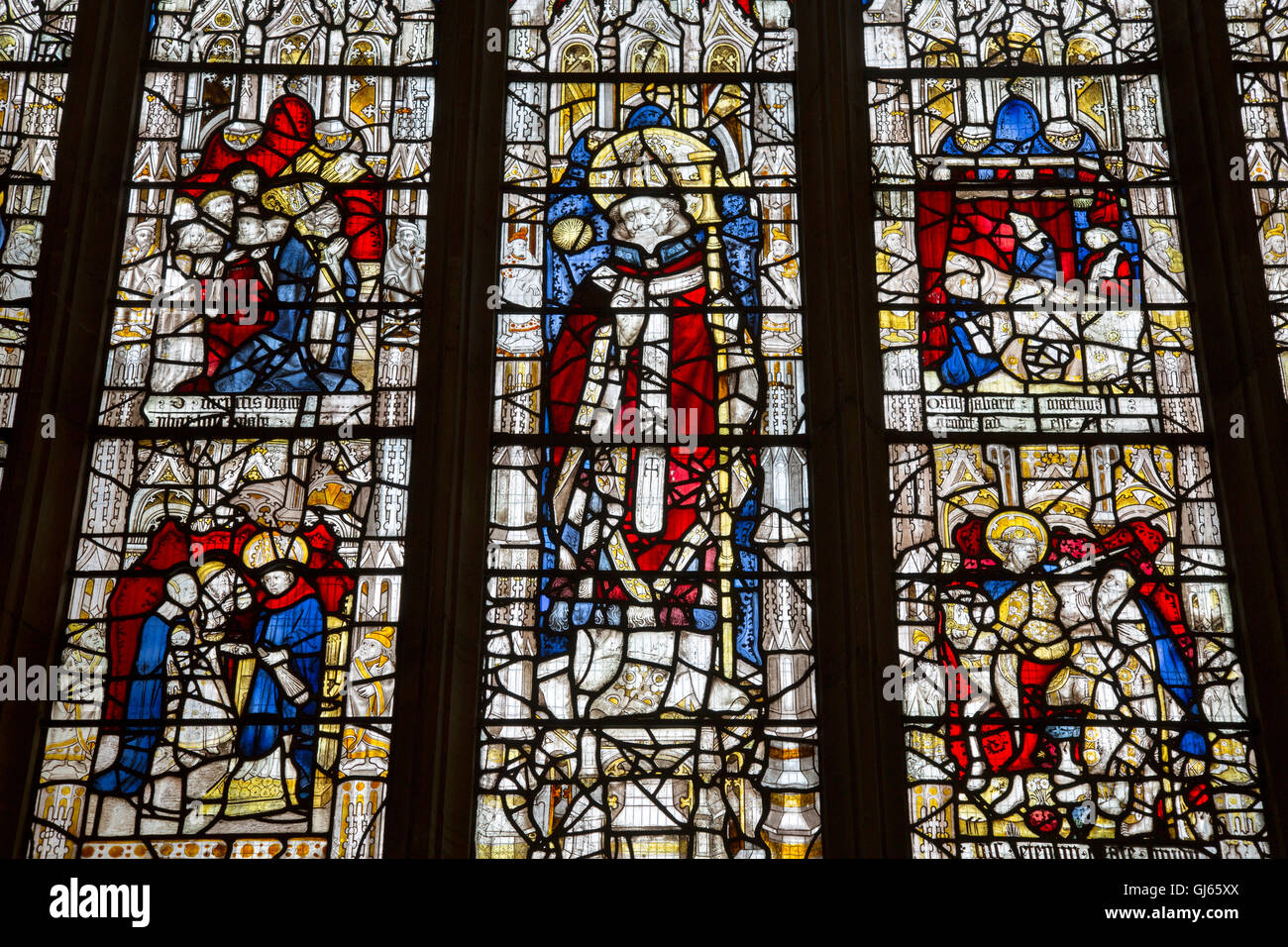 Vitrail de St Martin le Grand Église, York, Angleterre, Royaume-Uni Banque D'Images