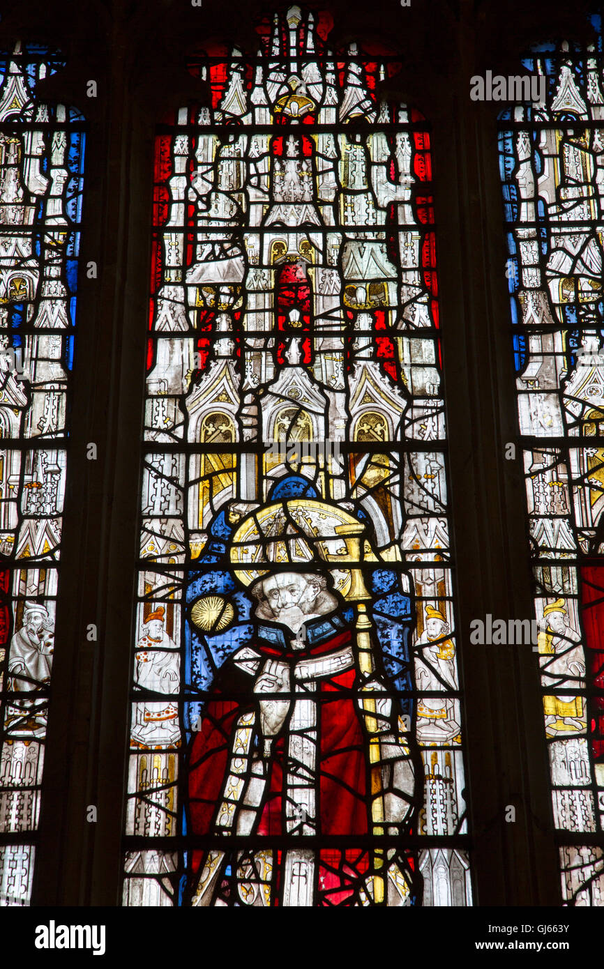 Vitrail de St Martin le Grand Église, York, Angleterre, Royaume-Uni Banque D'Images