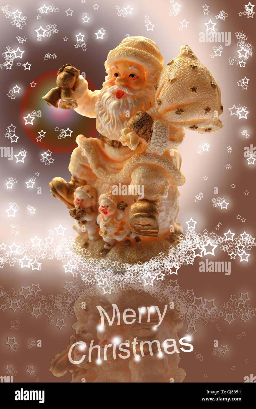 Carte de Noël avec le Père Noël Photo Stock Alamy