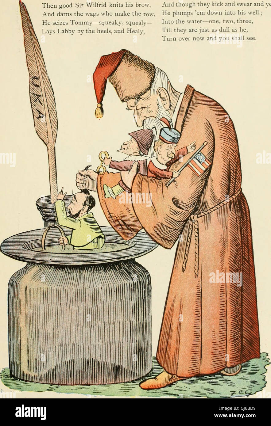L’édition 1899 du Political Struwwelpeter adapte les histoires originales du Struwwelpeter à un contexte politique, illustrant des thèmes sociaux et politiques à travers des récits satiriques et exagérés. Banque D'Images