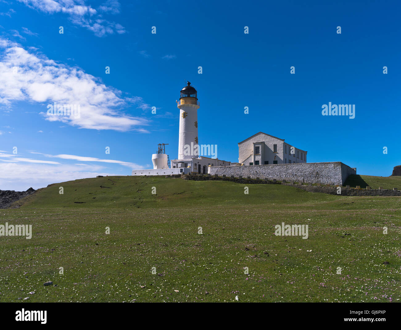 Phare Sud dh FAIR ISLE SHETLAND Mèche de Hestigeo bâtiments phares Phare NLB Ecosse building Banque D'Images