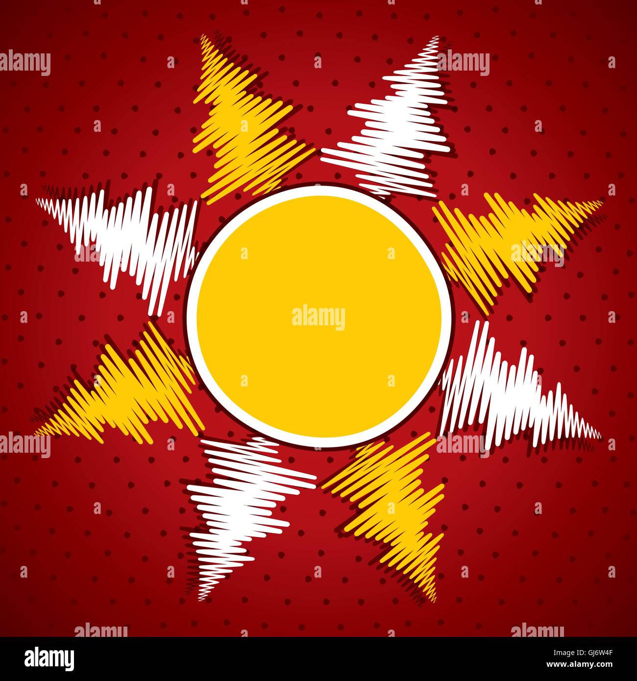 Arbre de Noël créatif étiquette ronde vector Illustration de Vecteur