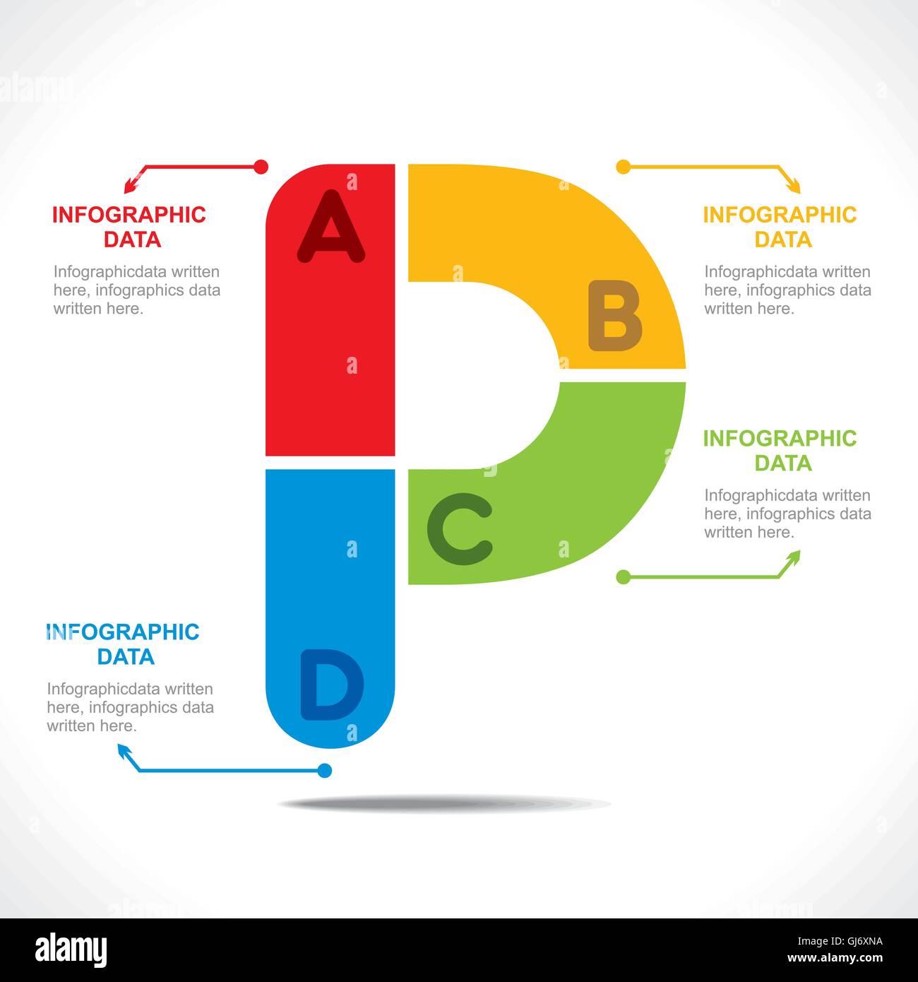 Alphabet créatif P info-concept design graphiques vector Illustration de Vecteur