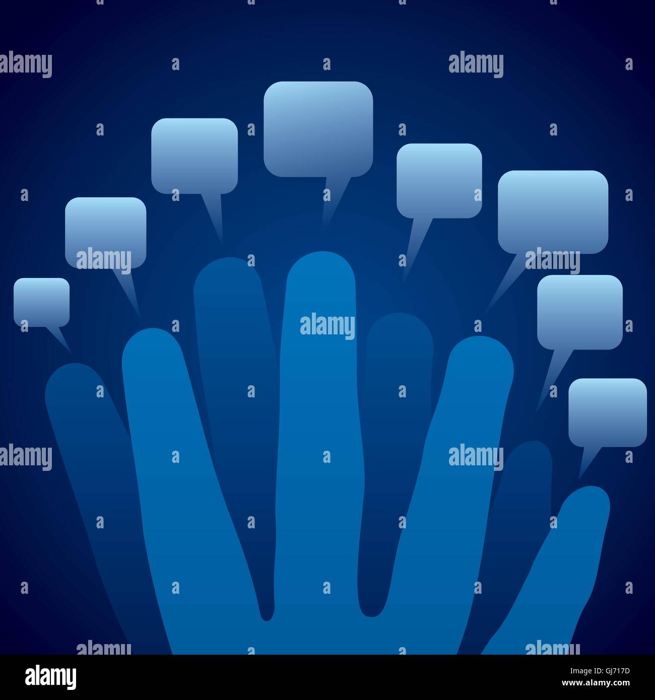 Chaque doigt avec vecteur bulle de message Illustration de Vecteur