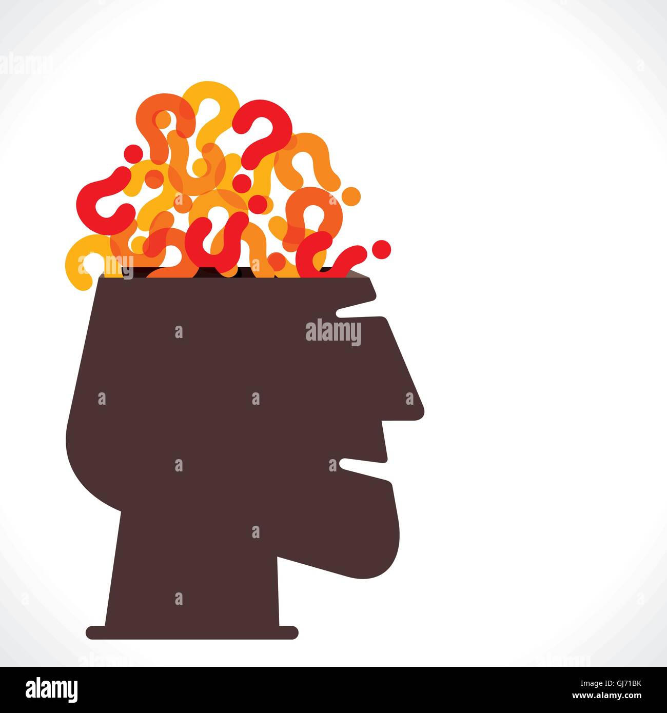 Les hommes avec la tête pleine de question mark concept vector Image