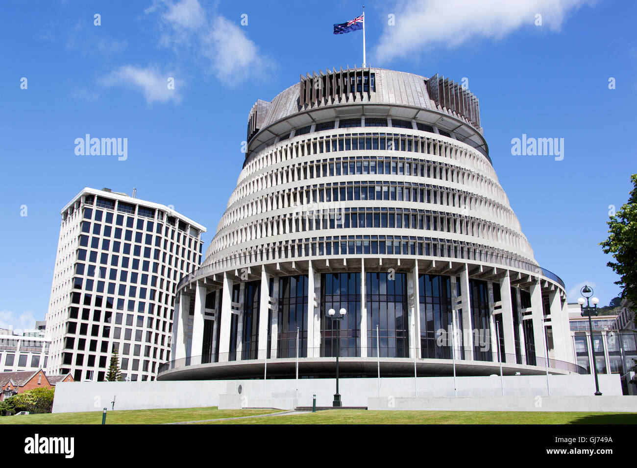 Le bâtiment du parlement a appelé la ruche dans la ville de Wellington (Nouvelle-Zélande). Banque D'Images