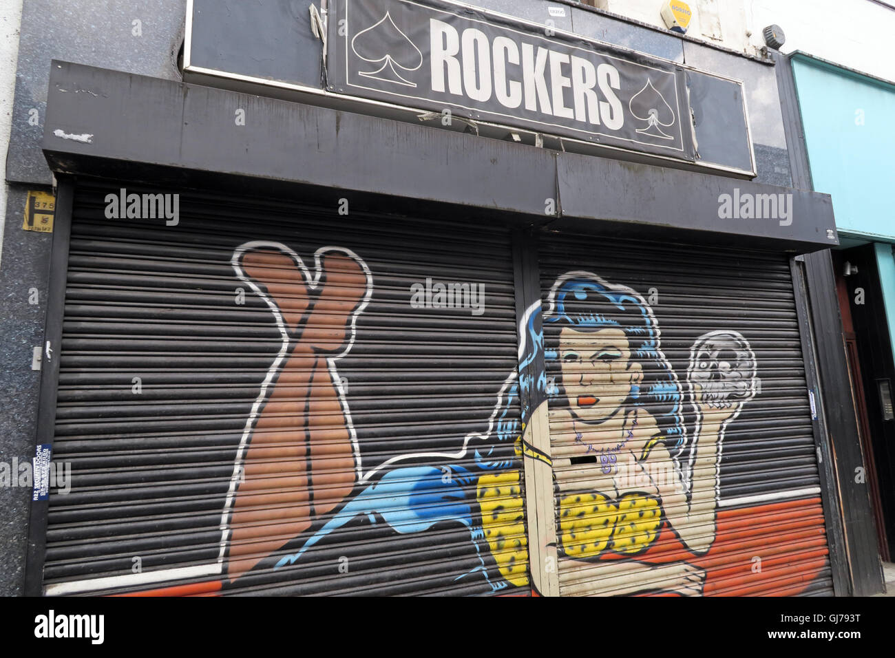 Rockers Angleterre shop volets, quart nord Art, NQ, Manchester, North West England, UK, M1 1JR Banque D'Images