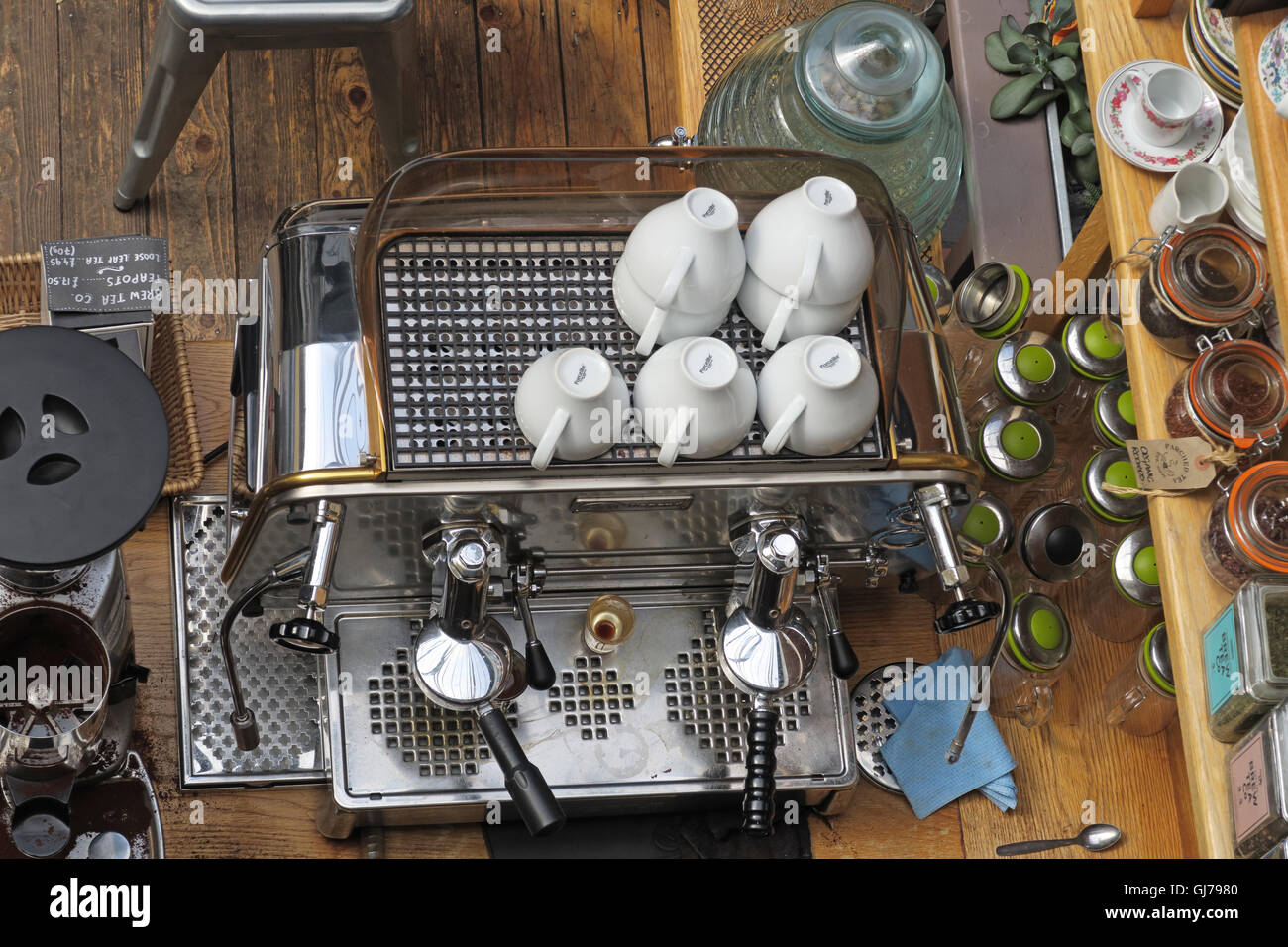 Machine à café, Manchester Craft and Design Center Cafe, 17 Oak St, Manchester, UK M4 5JD Banque D'Images