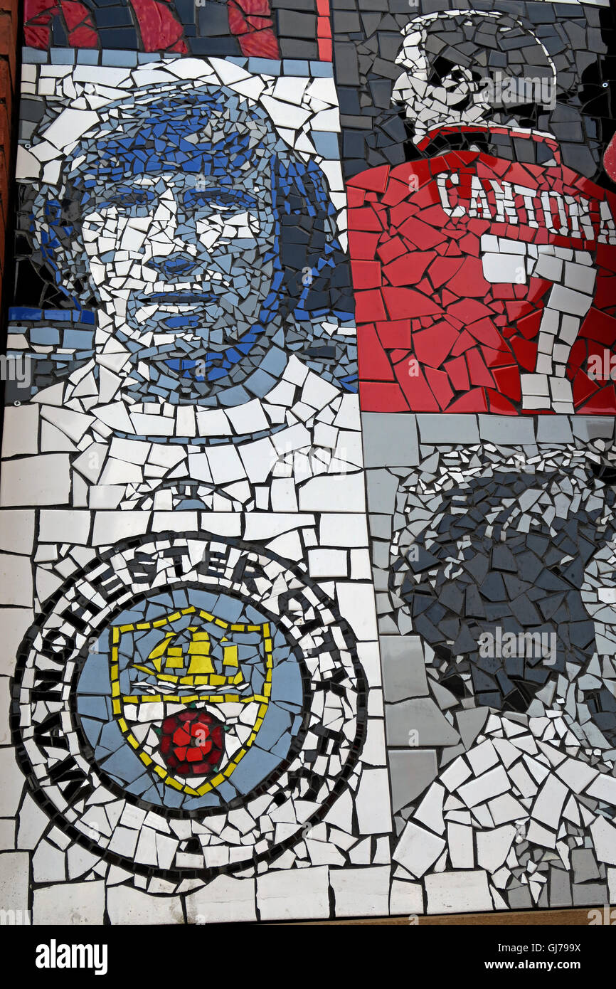 Afflecks Palace Manchester Football héros,Colin Bell,Cantona,MCFC Banque D'Images
