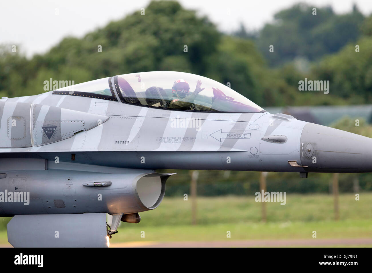 Polish Air Force F-16C Fighting Falcon à RIAT 2016, Royal International Air Tattoo Banque D'Images