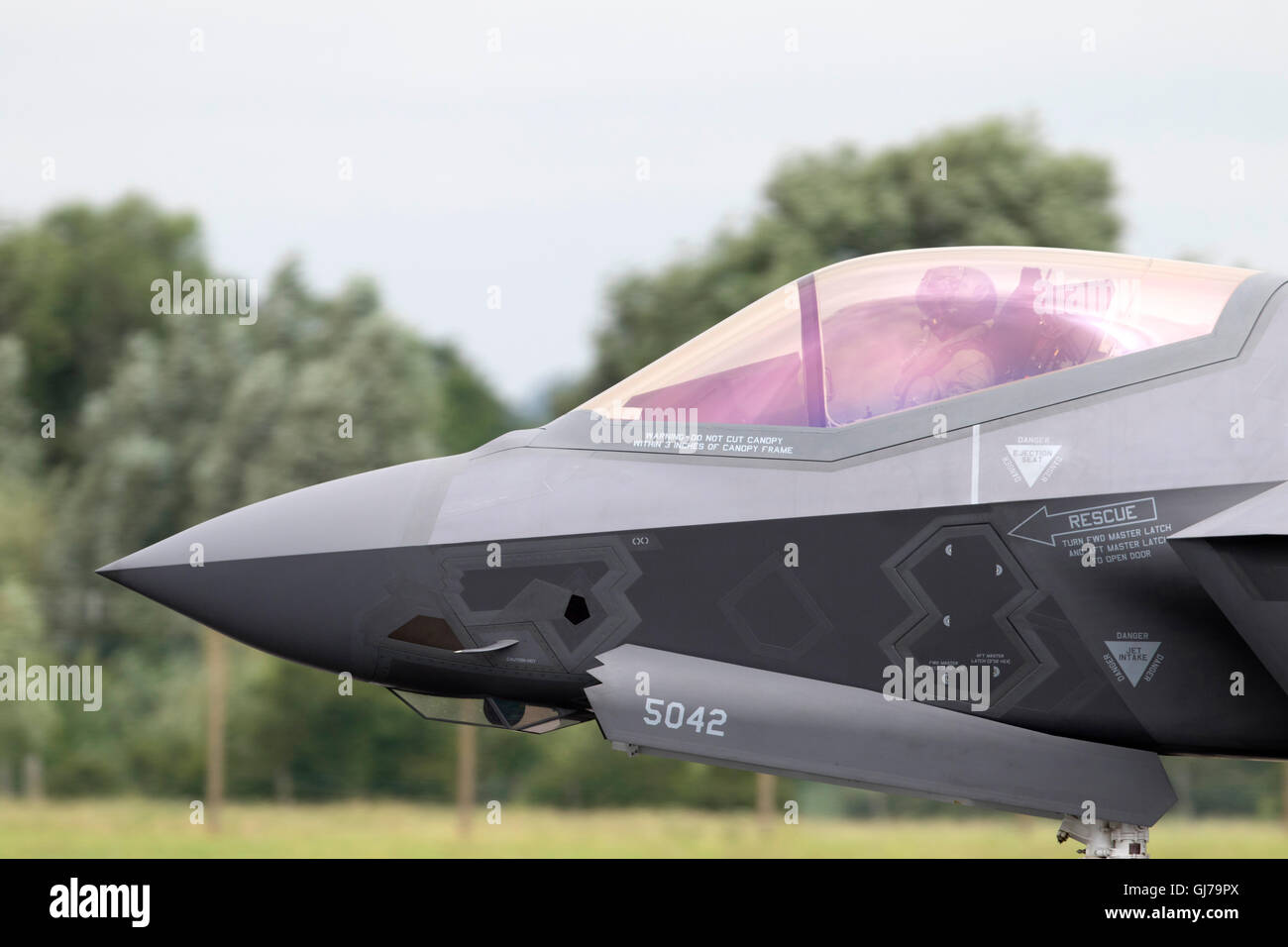 US Marine Corp Lockheed Martin F-35B Lightning ll, le Joint Strike Fighter, VMFAT-501 stealth à RIAT 2016 RAF Fairford, UK Banque D'Images