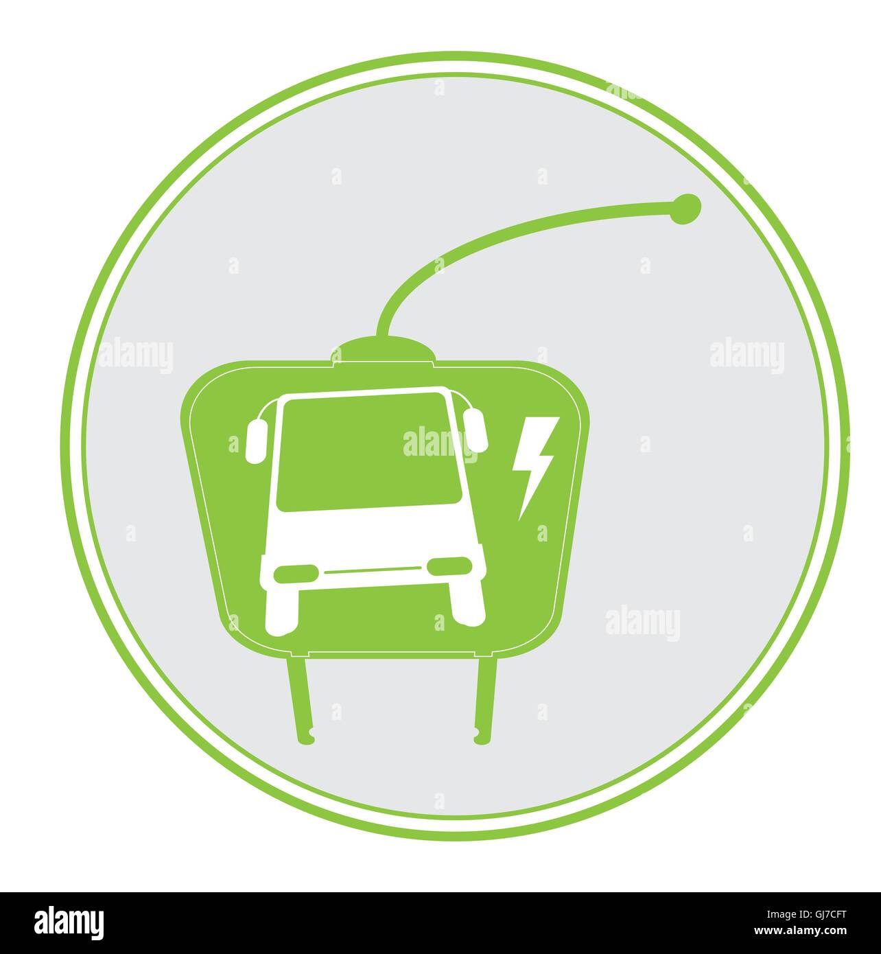 Icône bus électrique avec fiche Illustration de Vecteur