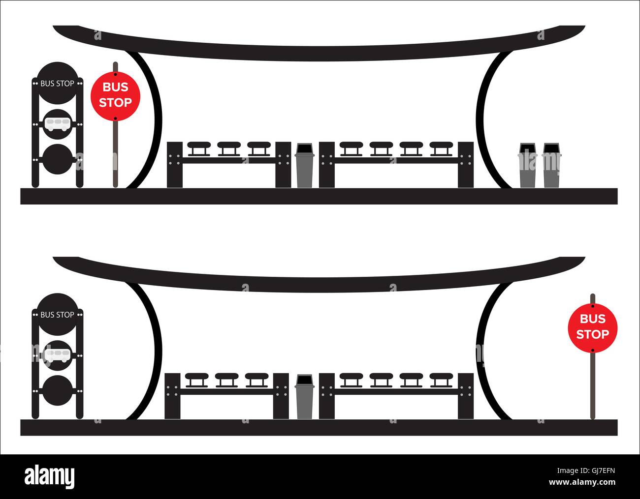 Arrêt de Bus gare Vector Illustration Illustration de Vecteur