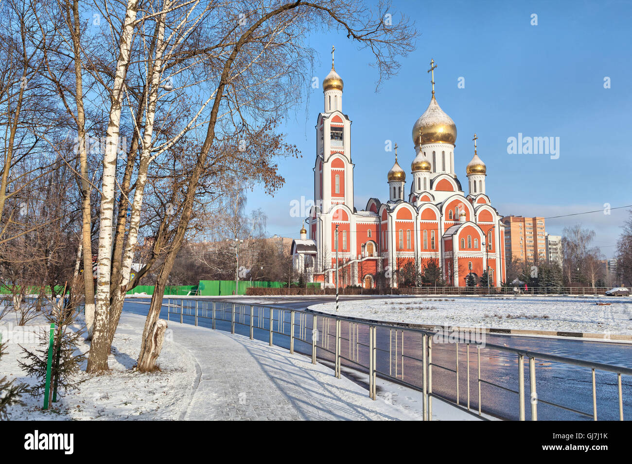 Eglise de Saint Georges le Victorieux en hiver, Moscow, l'oblast de Moscou, Russie Banque D'Images