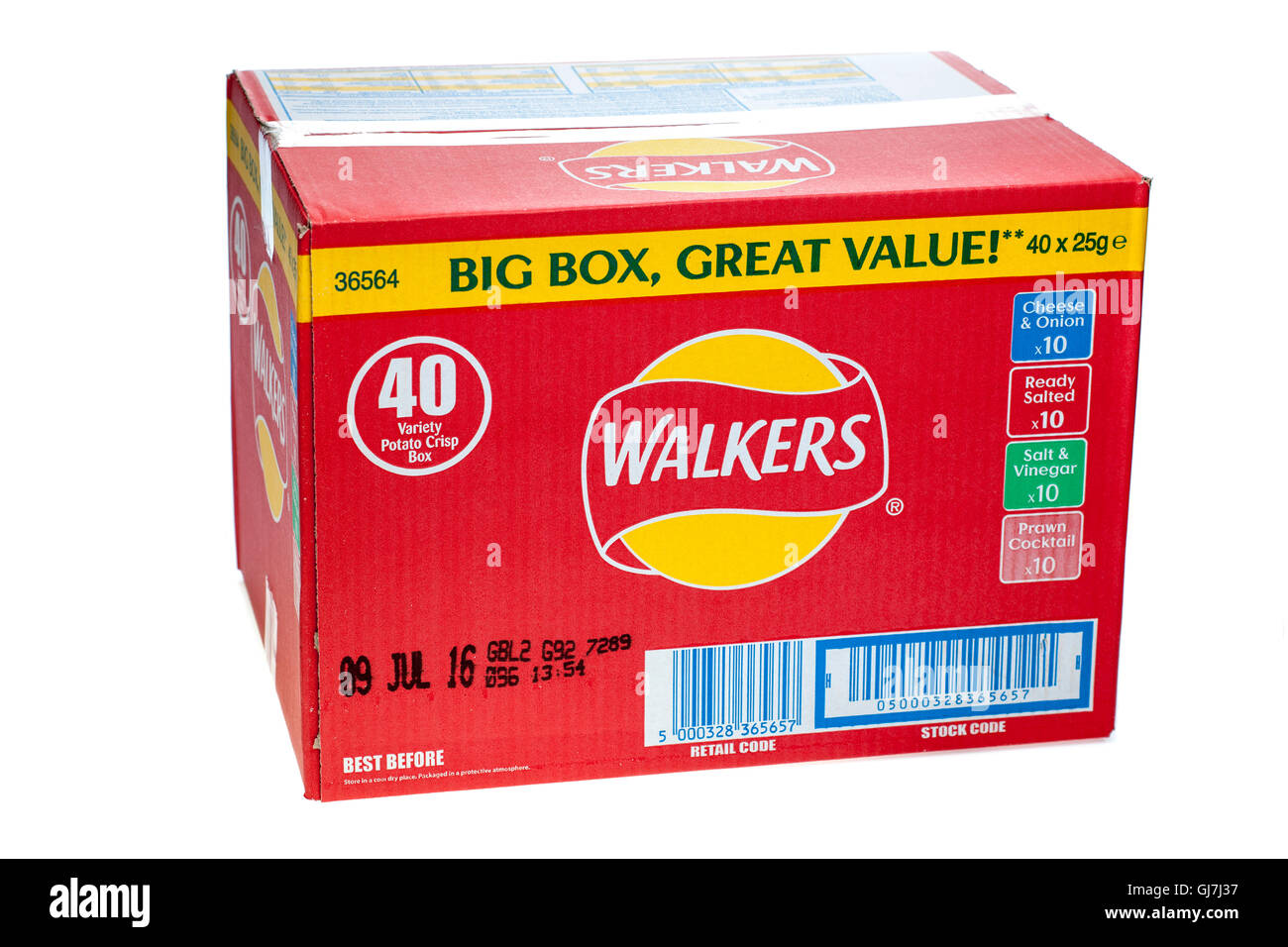 Les chips Walkers 40 variété grande boîte grande valeur Banque D'Images