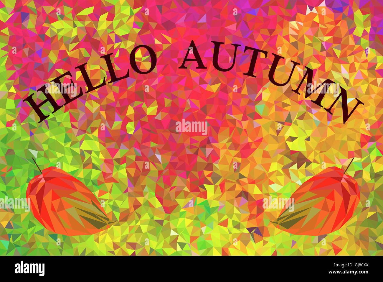 Poly 10 faible eps vecteur illustration, bonjour l'automne avec l'automne coloré abstract background Illustration de Vecteur