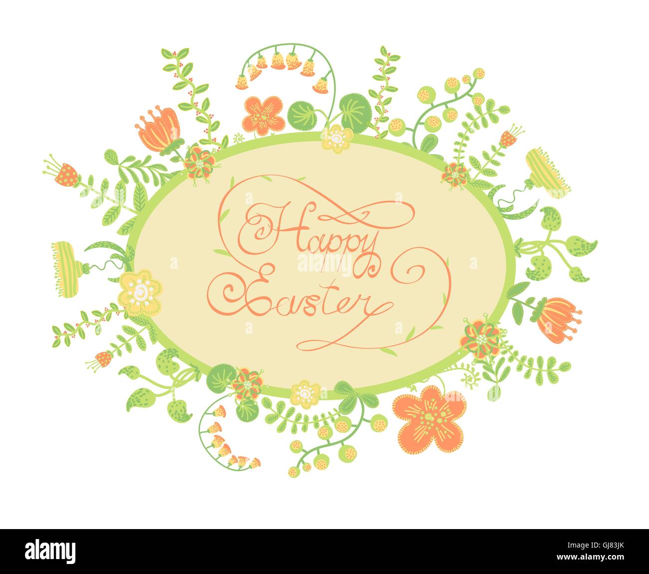 Joyeuses Pâques lettrage main Illustration de Vecteur