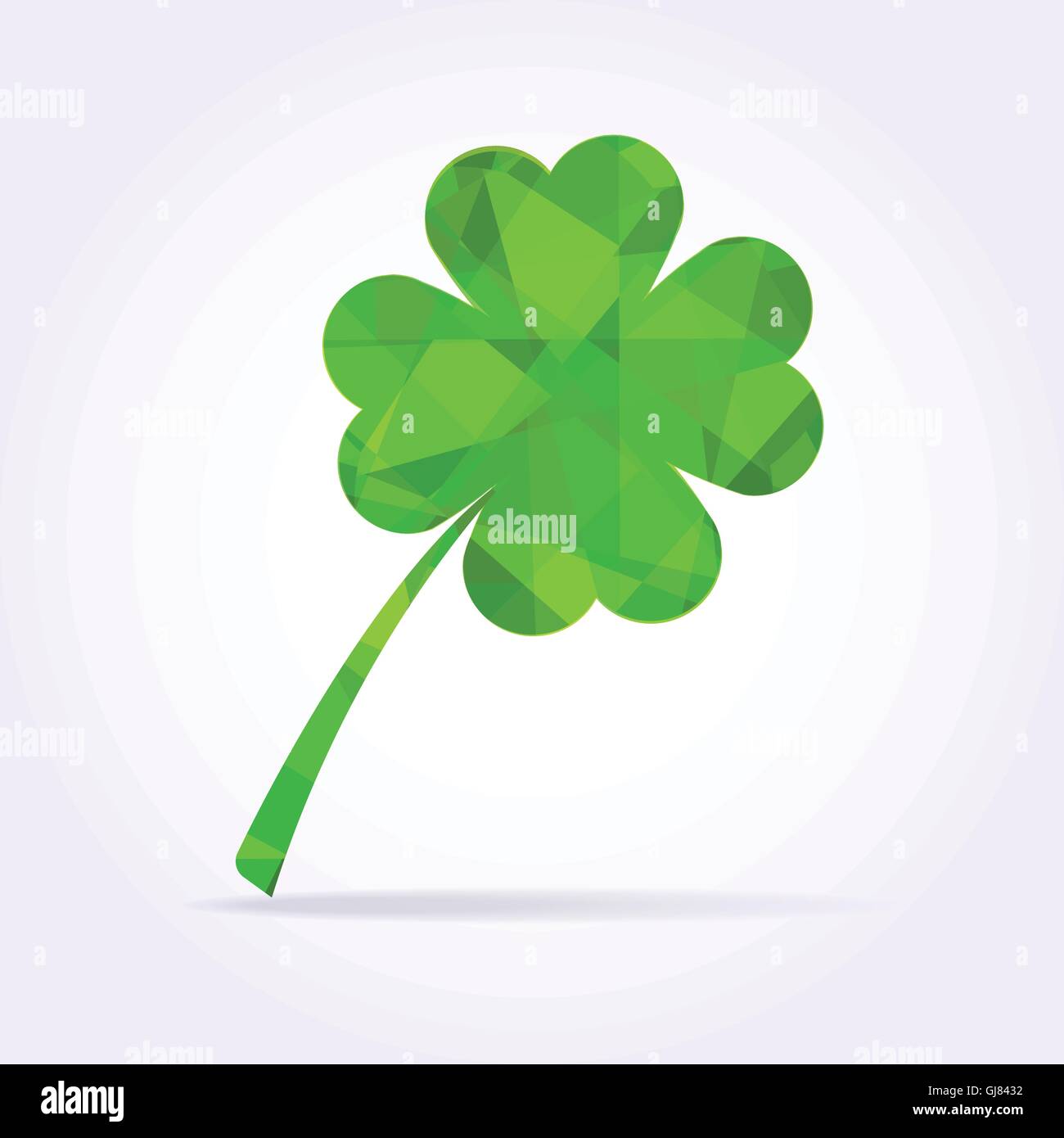 Clover Leaf vert en basse style poly. Illustration de Vecteur