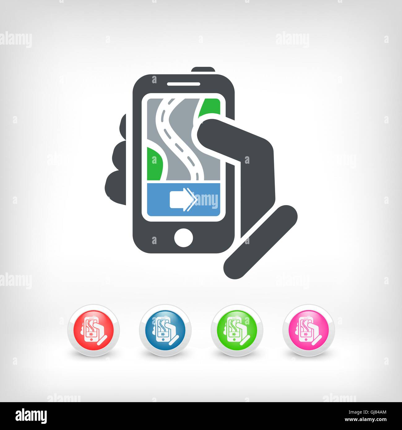 Road Navigator smartphone concept Illustration de Vecteur