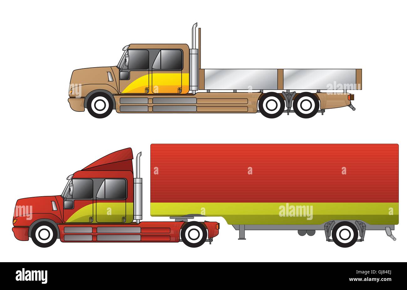 Convetional chariots à double cab Illustration de Vecteur