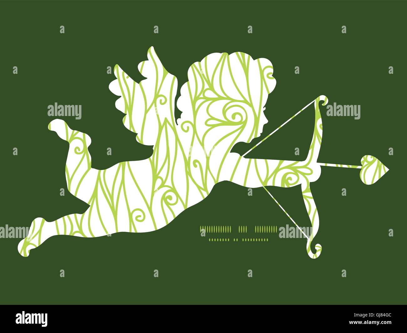 Vector abstract texture tourbillons silhouette cupidon tir frame pattern invitation modèle de carte de vœux Illustration de Vecteur