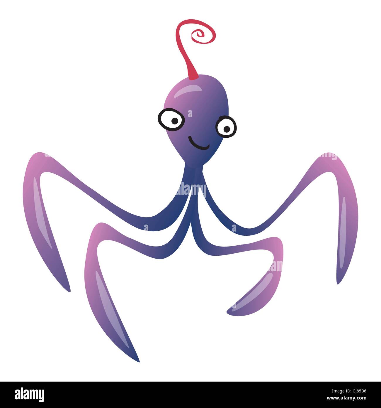 Funny cartoon octopus Illustration de Vecteur