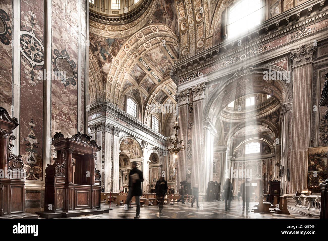 Italie, Naples : église du Gesù Nuovo Banque D'Images