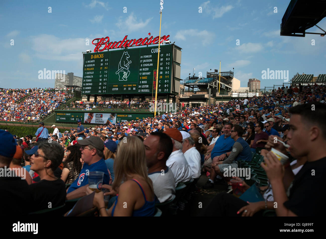 Wrigley Field, stade de baseball des Chicago Cubs v Chicago, Illinois, USA, Amérique du Nord Banque D'Images