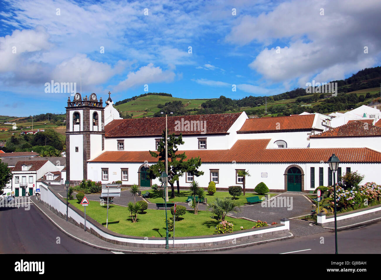 Église Notre Dame des Anges (Igreja de Nossa Senhora dos Anjos) dans la région de Agua de Pau, l'île de São Miguel, Açores, Portugal Banque D'Images