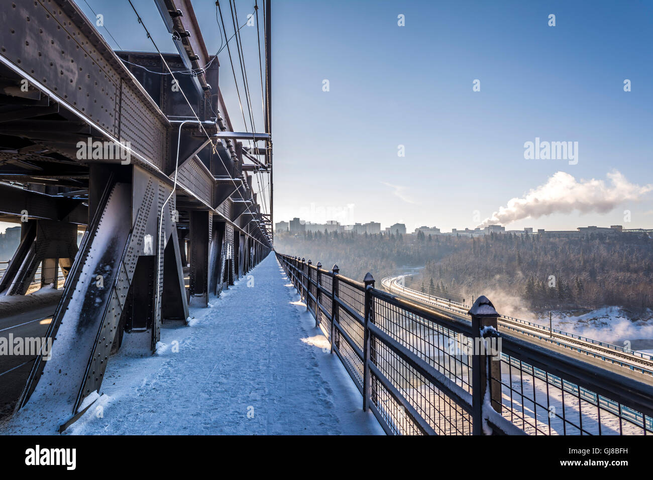 High Level Bridge en hiver, Edmonton, Alberta Banque D'Images
