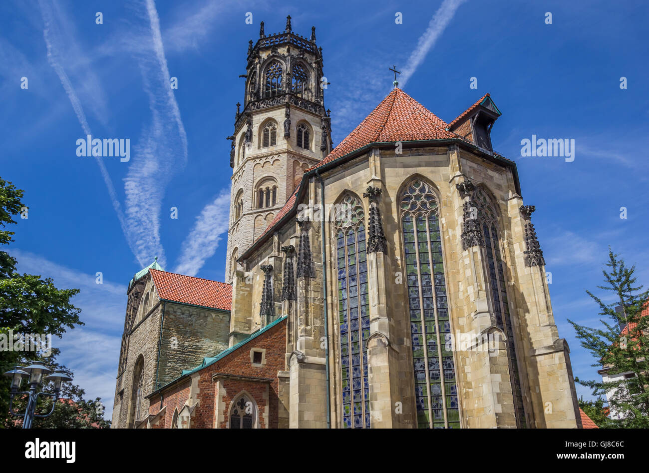 Église Ludgeri St. dans le centre historique de Münster, Allemagne Banque D'Images
