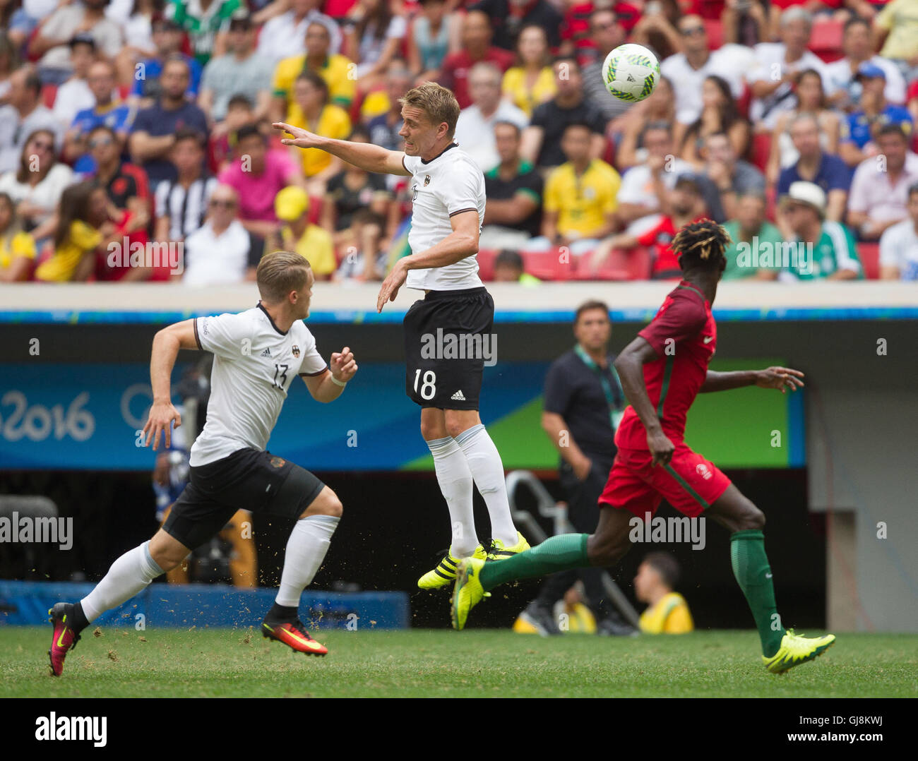 Le Brésil. 13e Août 2016. BRASILIA, Brésil ''"13 Août : Nils Petersen de l'Allemagne s'occupe de la balle lors d'un match entre l'Allemagne et du Portugal dans le cadre de Rio aux Jeux Olympiques de 2016 à Mane Garrincha Stadium sur13 août 2016 à Brasilia, Brésil. (Photo par Bruno Spada Tripé Zuma Press (crédit Image : © TripeFoto via ZUMA Press) Banque D'Images