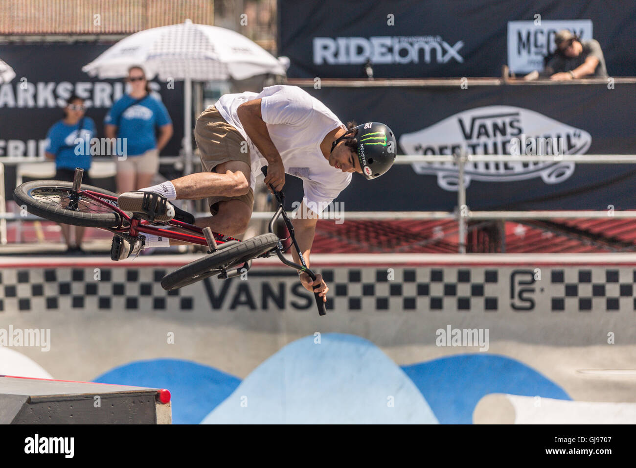 Location à la cascades skatepark à Huntington Beach, Californie, au cours de la CARS US open le 27 juillet 2016.La concurrence Banque D'Images