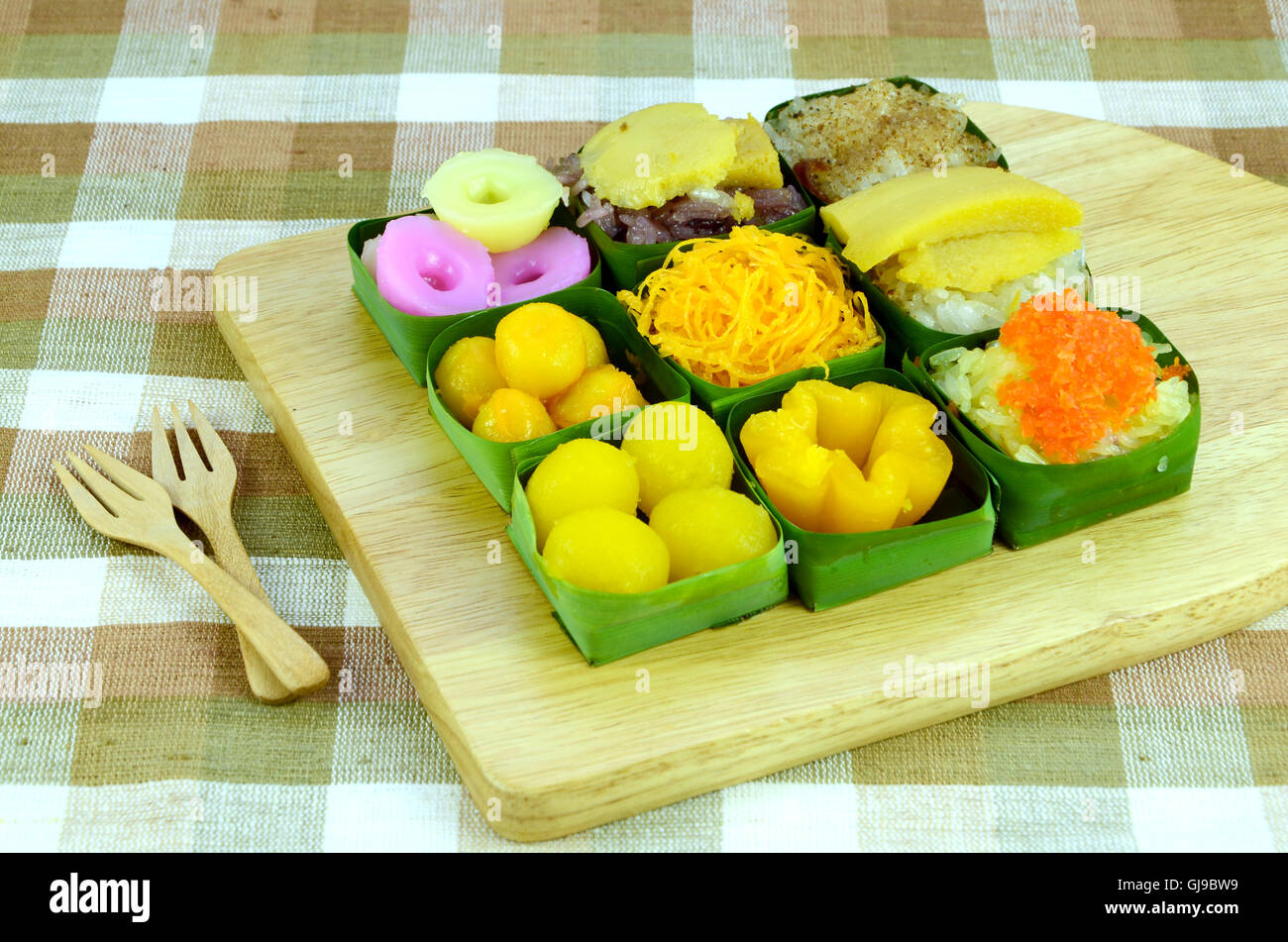 Variété de desserts thaïlandais. Banque D'Images