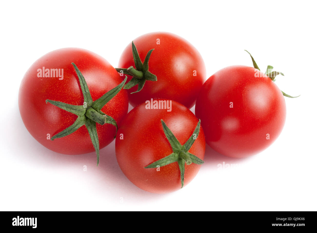 4 Tomates cerises rouges Banque D'Images