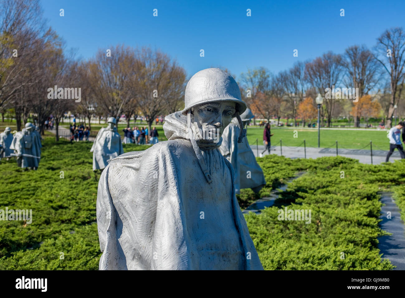 Washington DC USA Korean War Veterans Memorial, Banque D'Images