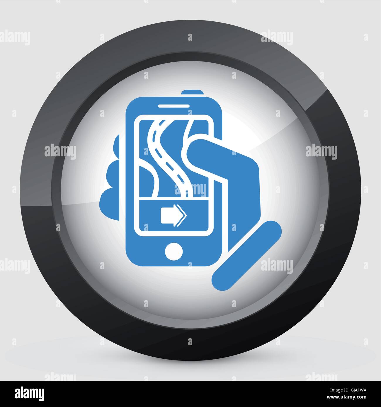 Road Navigator smartphone concept Illustration de Vecteur