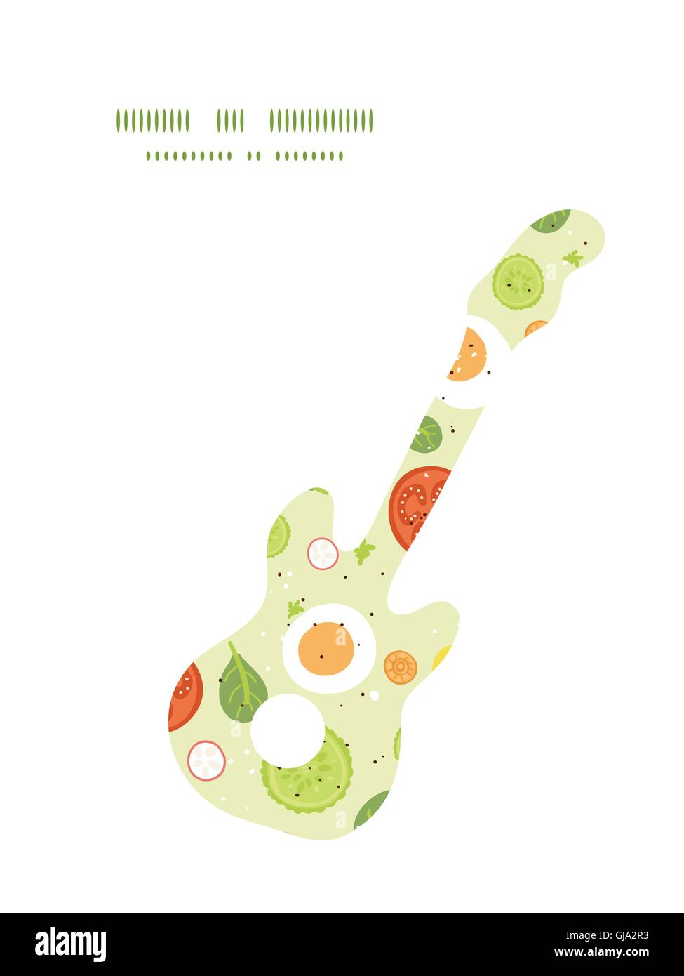 Salade fraîche vecteur silhouette guitar music frame pattern Illustration de Vecteur