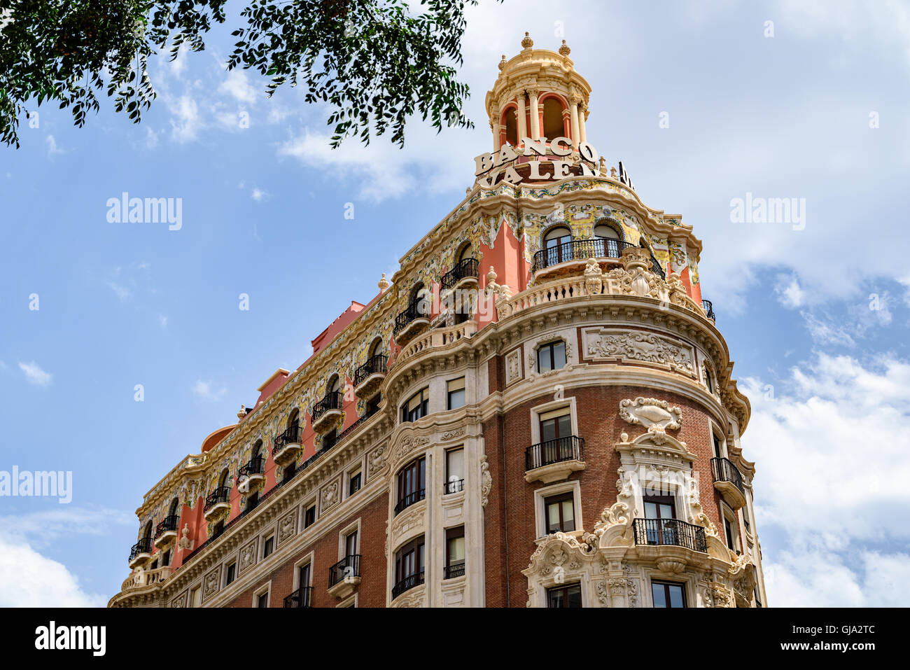 Fondée en 1900 de la banque Banco de Valencia (Valence) est la sixième banque en Espagne Banque D'Images