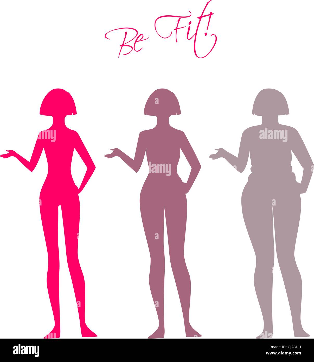 Être en forme, des images de silhouette de femme Illustration de Vecteur