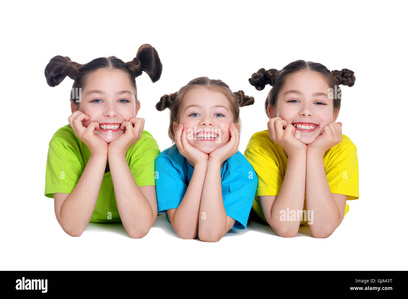 Portrait of cute little girls posing Banque D'Images