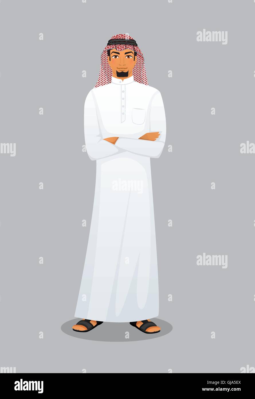 Image personnage homme arabe Illustration de Vecteur