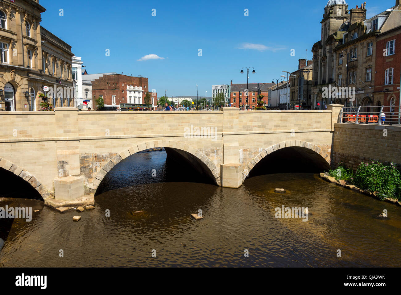 La rivière exposés récemment Roch à Rochdale, Greater Manchester, Angleterre, RU Banque D'Images