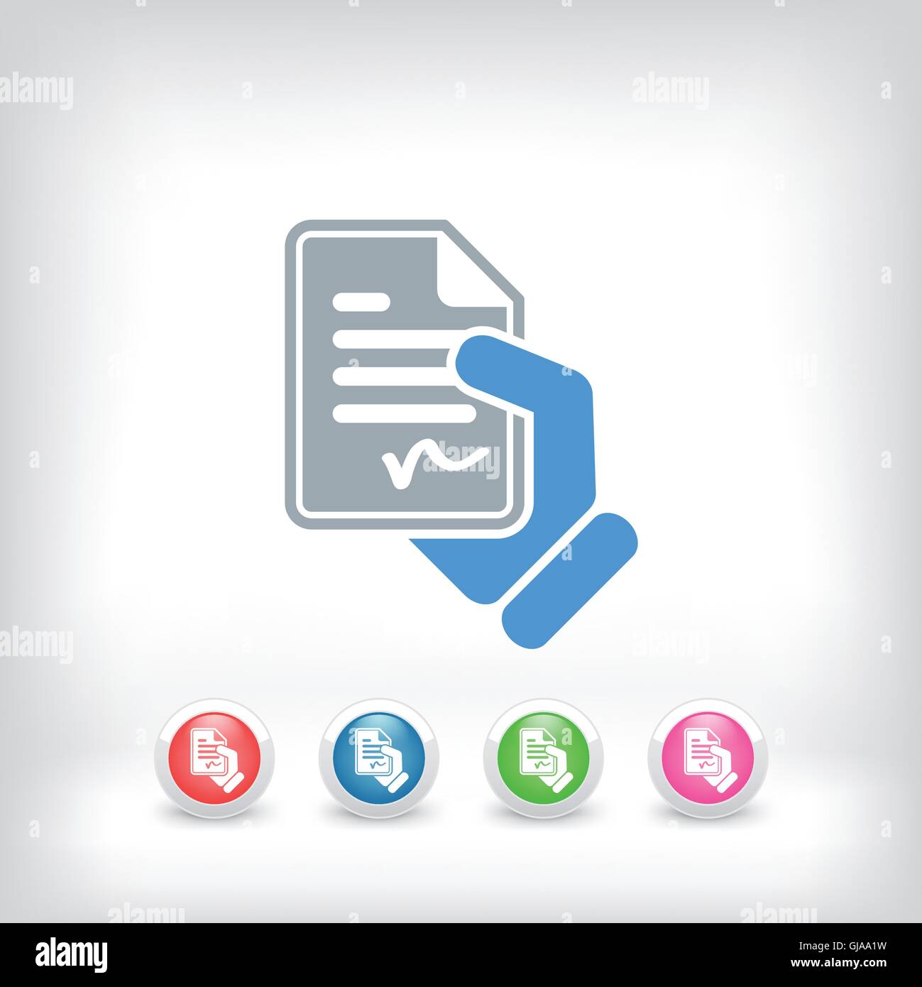 Signed document icon Banque d'images vectorielles - Alamy