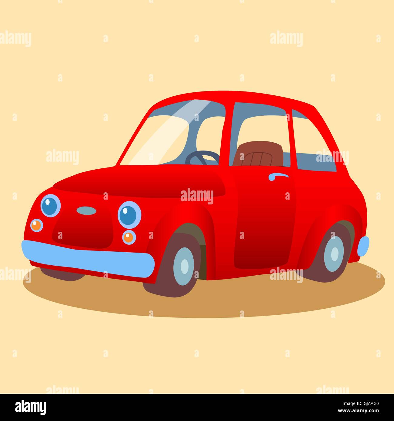 Petite voiture rouge Illustration de Vecteur