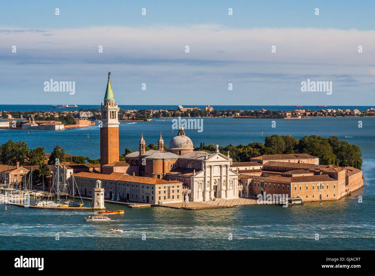 Île de San Giorgio Maggiore, à Venise, Vénétie, Italie. Banque D'Images