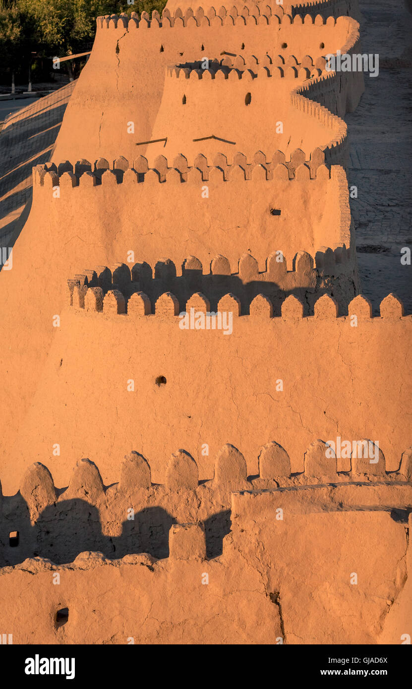 Les murs fortifiés, Khiva, Ouzbékistan Banque D'Images