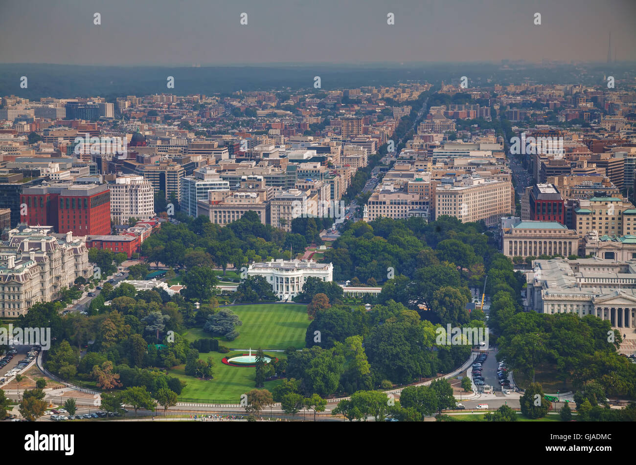 Washington, DC Vue urbaine avec la Maison Blanche Banque D'Images